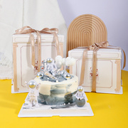 天齐烘焙包装透明生日蛋糕盒子4寸6六8寸加高10十14寸双层蛋糕盒