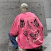 脏粉色350g重磅t恤男潮牌夏季情侣半袖水洗做旧高街oversize短袖