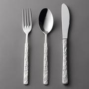 米立风物不锈钢叉勺三件套西餐餐具套装欧式高档牛排叉两件套