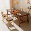 宜家北欧实木腿餐桌现代简约轻奢长方形日式桌椅组合小户型家用吃