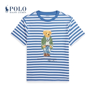 Ralph Lauren/拉夫劳伦男童 24年春Polo Bear条纹棉质T恤RL41512