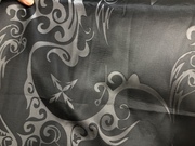 高精密黑灰色暗纹路条纹提花面料中国风古风汉服手工设计布料整卷