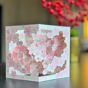 日本粉色樱花林立体(林立体)3d创意情人节小清新通用教师节贺卡带(贺卡带)信封