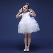 2024款儿童礼服裙女童公主裙，蓬蓬裙花童裙秋白色，儿童公主小女孩裙