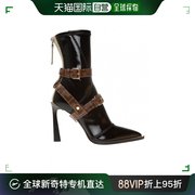 香港直邮fendi女士黑色皮革，细高跟及踝靴8t7040-a8tw-f0xll