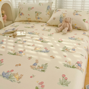 纯棉床单单件100全棉加厚儿童被单人学生宿舍枕套床笠三件套1.5米