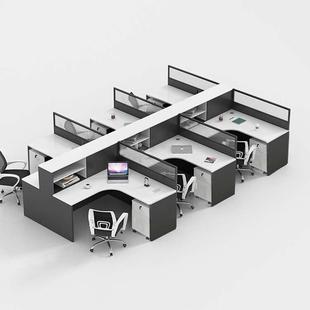 职员办公桌简约风现代46人工位桌屏卡座办公公室，桌组合椅sni办家