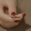 s925纯银食指戒指女小众设计镂空素圈时尚复古高级感冷淡风指环