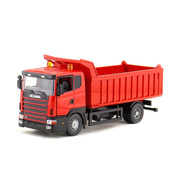 俊基合金汽车模型儿童玩具1 43斯堪尼亚工程车曼恩卡车消防车