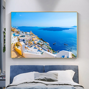 地中海风景装饰画简约卧室，床头挂画餐厅，浪漫爱情海房间山水墙壁画