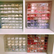 串珠收纳盒diy材料散珠子手工串珠盒子亚克力分类多格盒抽屉透明
