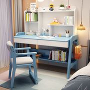 定制实木书桌书架一体可升降儿童学习桌椅子一套家用卧室小学生写