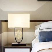 新中式卧室简约台灯客厅床头灯，中国风布艺复古书房酒店装饰灯饰
