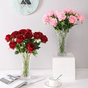 仿真黑玫瑰花情人节礼物，花束假花客厅餐桌，摆件插花艺干花摆设装饰