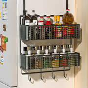 冰箱置物架侧面边收纳挂架，免打孔厨房保鲜膜，多功能调料品多层架子