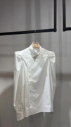 设计师新中式衬衫立领白色花苞长袖国风上衣/蝴蝶结包臀半身裙女