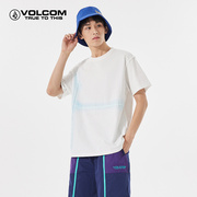 volcom钻石男装户外品牌印花t恤2024夏季男士，美式个性短袖潮