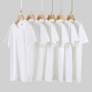 纯白色t恤男女短袖纯棉，纯色半袖空白体恤手绘画画扎染用diy文化衫