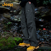 jeep吉普工装裤男春秋，直筒宽松登山裤子男，运动户外防水休闲冲锋裤