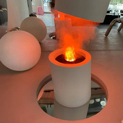 3d雾化圆形水壁炉灯简约超薄轻奢定制异形，仿真火焰智能装饰火炉