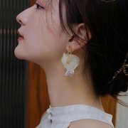 vintage甜美超仙花朵耳钉女韩国气质显瘦复古耳饰高级感珍珠耳环