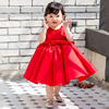 儿童晚礼服裙子女童公主，裙夏季装红色小女孩宝宝，周岁生日礼服衣服