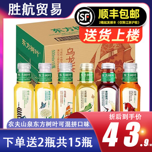 农夫山泉东方树叶青柑普洱500ml*15瓶无糖桂花乌龙茶茉莉花茶饮料