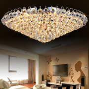 高亮k9水晶灯欧式客厅灯，现代简约轻奢餐厅卧室圆形led吸顶灯