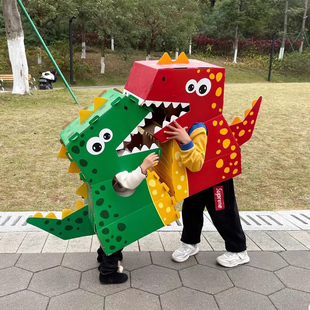 儿童扮演怪兽cosplay服装角色男童演出服，恐龙衣服连体动物幼儿园