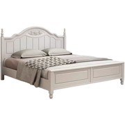 美式实木床1.8米双人主卧床1.5米公主床白色现代W简约欧式田园床