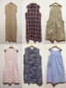 天天古着无袖连衣裙夏vintage日本棉印花纯色，格子长裙(l140)
