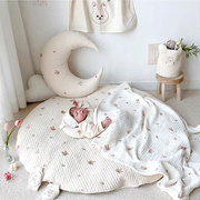 可爱婴儿爬行垫刺绣卧室爬行垫婴儿卧室地毯棉布加厚婴儿爬行地毯