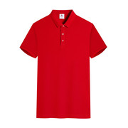 定制短袖男女翻领Polo衫红色广告衫 企业文化衫纯白色工服半袖T恤