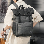 时尚灰色双肩包日系背袋，韩版男包休闲复古背包电脑包书包潮