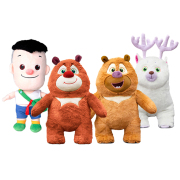 熊出没(熊出没)毛绒玩具熊大熊(熊，大熊)二光头强玩偶，公仔娃娃熊熊乐园雪岭熊风玩偶