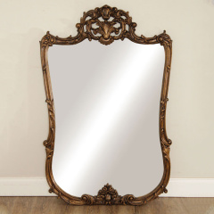 欧式化妆镜挂墙轻奢壁炉装饰镜复古雕花梳妆镜壁挂卫生间浴室镜子