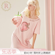 RoseTree可爱睡裙女款夏季纯棉短袖甜美日系少女睡衣裙2023年