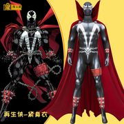 漫公爵电影再生侠cos服漫威spawn同款超人，连体衣披风cosplay服装