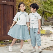 六一儿童演出服汉服男女童夏季表演服幼儿园，唐装姐弟装中国风襦裙