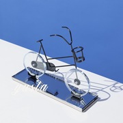 高档简约轻奢水晶金属创意自行车摆件展厅样板间客厅桌面玄关软装