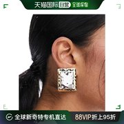 香港直邮潮奢 ASOS 女士混合金属锤痕设计耳钉