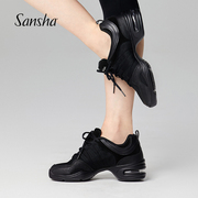 sansha法国三沙广场舞鞋，四季舞蹈鞋中跟透气网面现代舞鞋软底