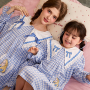 gukoo果壳女童春秋季睡裙，长袖纯棉亲子睡衣，儿童小女孩家居套装