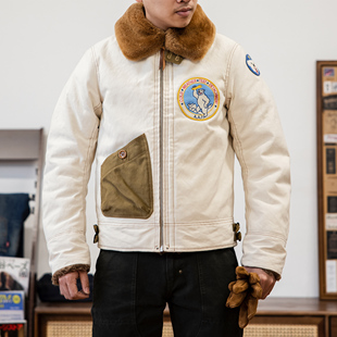 红风 白熊S-3二战飞行夹克男秋冬美式空军加厚棉服复古工装外套