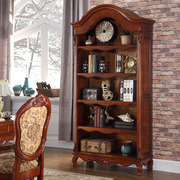 美式实木书柜复古置物架书房，书橱欧式多层装饰柜卧室多功能收纳柜