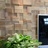 实木马赛克电视背景墙老船木马赛克，原木橡胶木装饰墙简约现代客厅