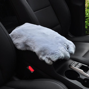 汽车垫獭兔扶手箱中央一体真皮皮毛通用冬季毛绒毛(毛，绒毛)套车内装饰真四