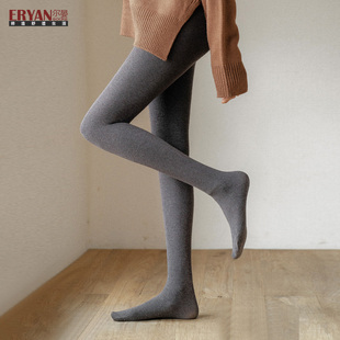 连裤袜女春季舒适显瘦160g薄款纯色系打底袜黑色咖色外穿踩脚裤袜