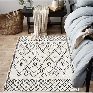 现代简约地毯客厅线条卧室床边毯ins风加厚仿羊绒条纹沙发地毯