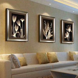 客厅装饰画现代简约沙发背景墙三联壁画卧室餐厅美式轻奢欧式挂画
